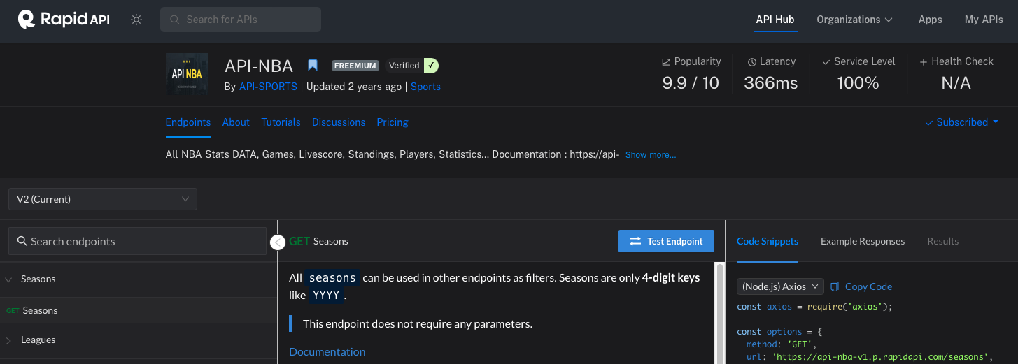 Basketball API